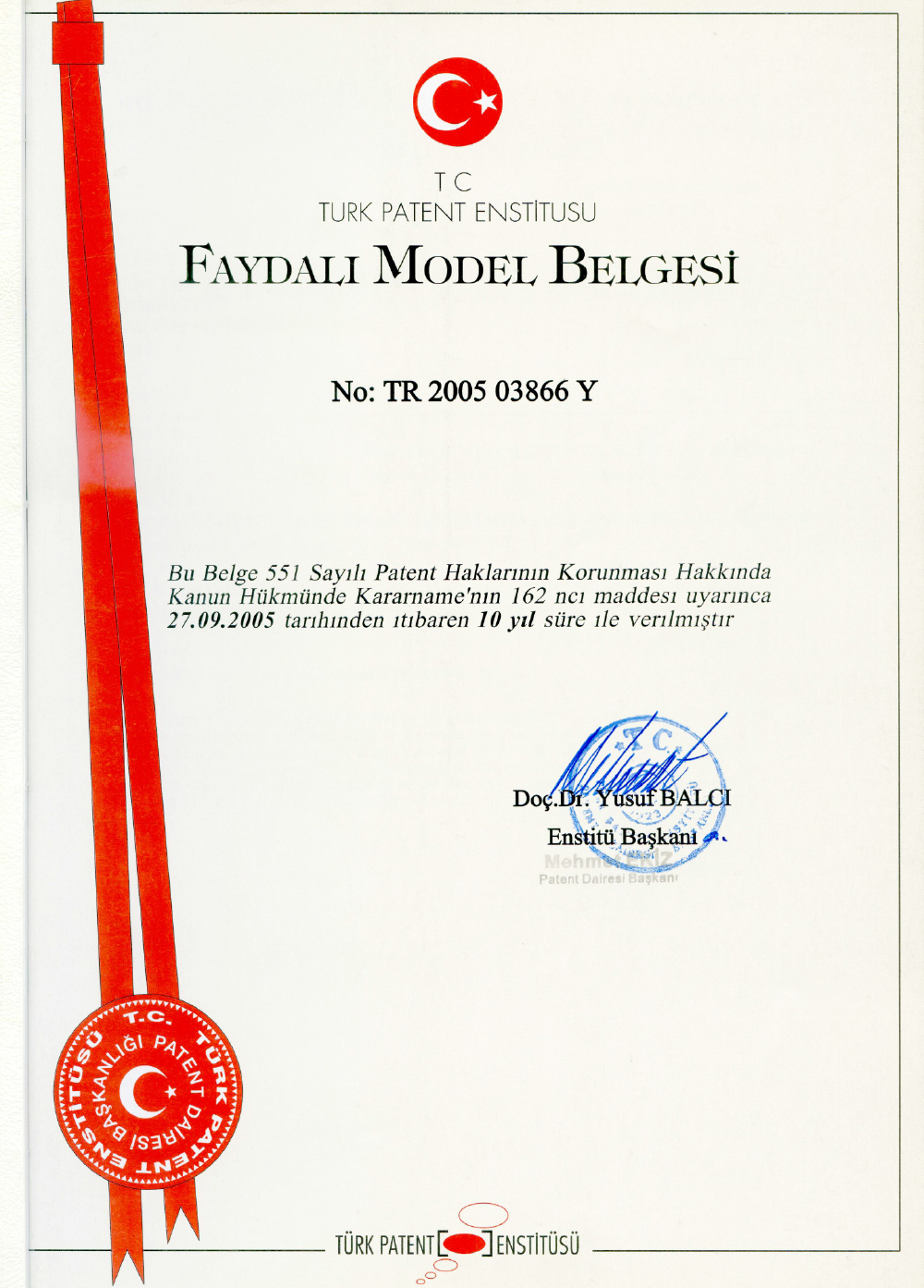 Faydalı Model Belgesi