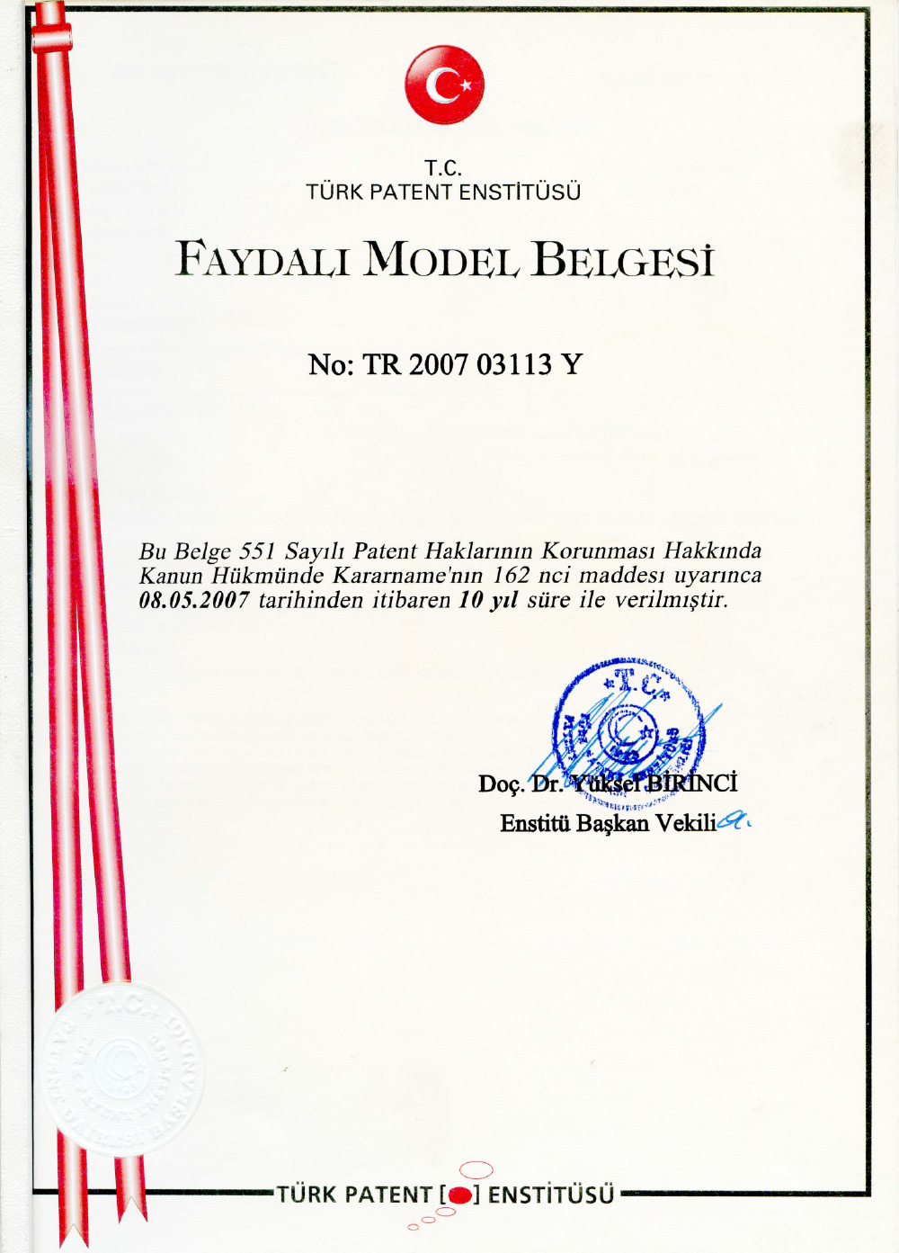 Faydalı Model Belgesi