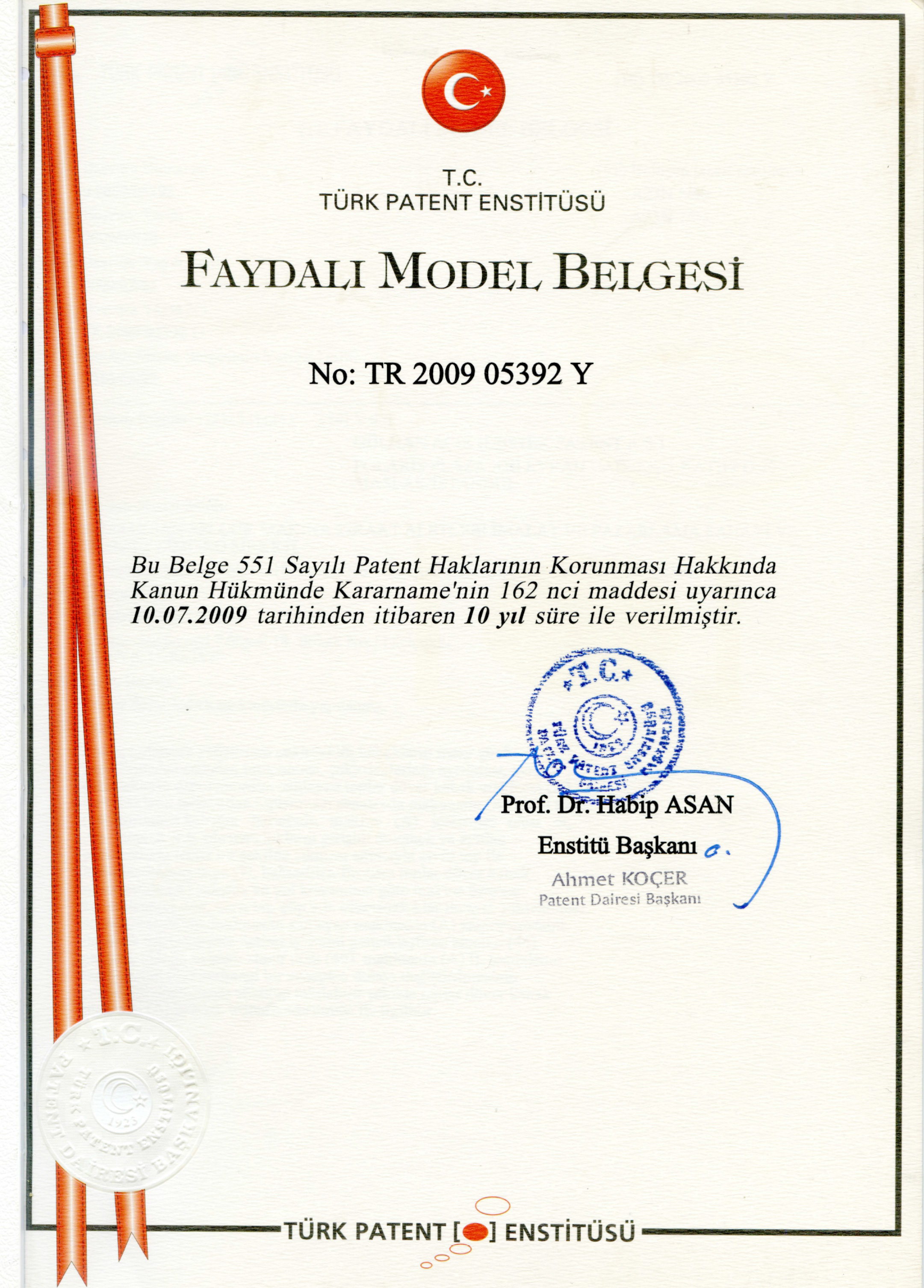 Faydalı Model Belgesi