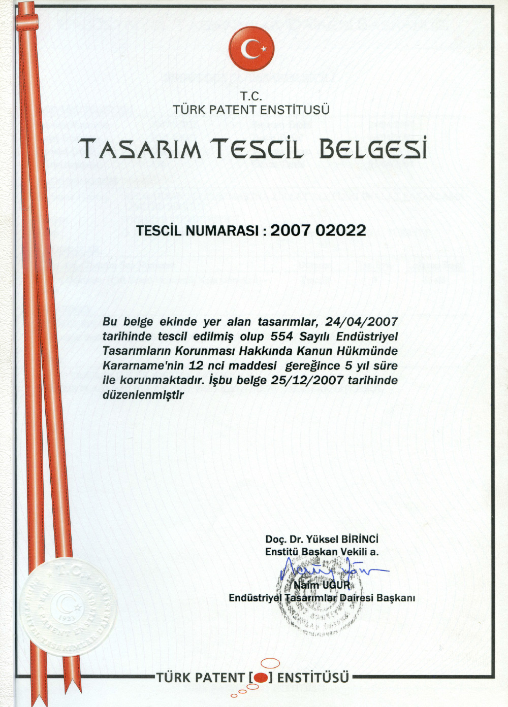 Design Registration Certificate